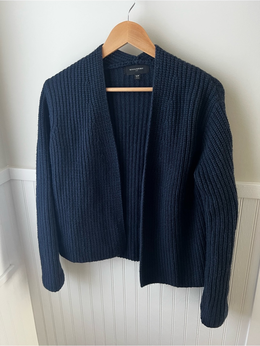 Banana Republic Dark Navy Chunky Open-Front Cardigan